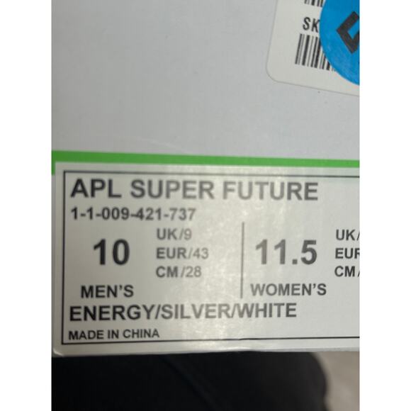 NEW APL Men's Superfuture Sneakers Yellow Energy Silver White Men's 10 - Picture 5 of 7